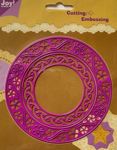 Stanzschablone Cutting&Embossing rund, Blumenrahmen